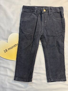 Dark Gray toddler corduroy adjustable pants.  Size 18 months